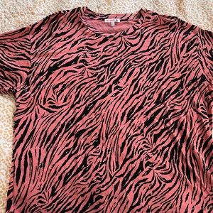Sundry Pink Zebra Print Top